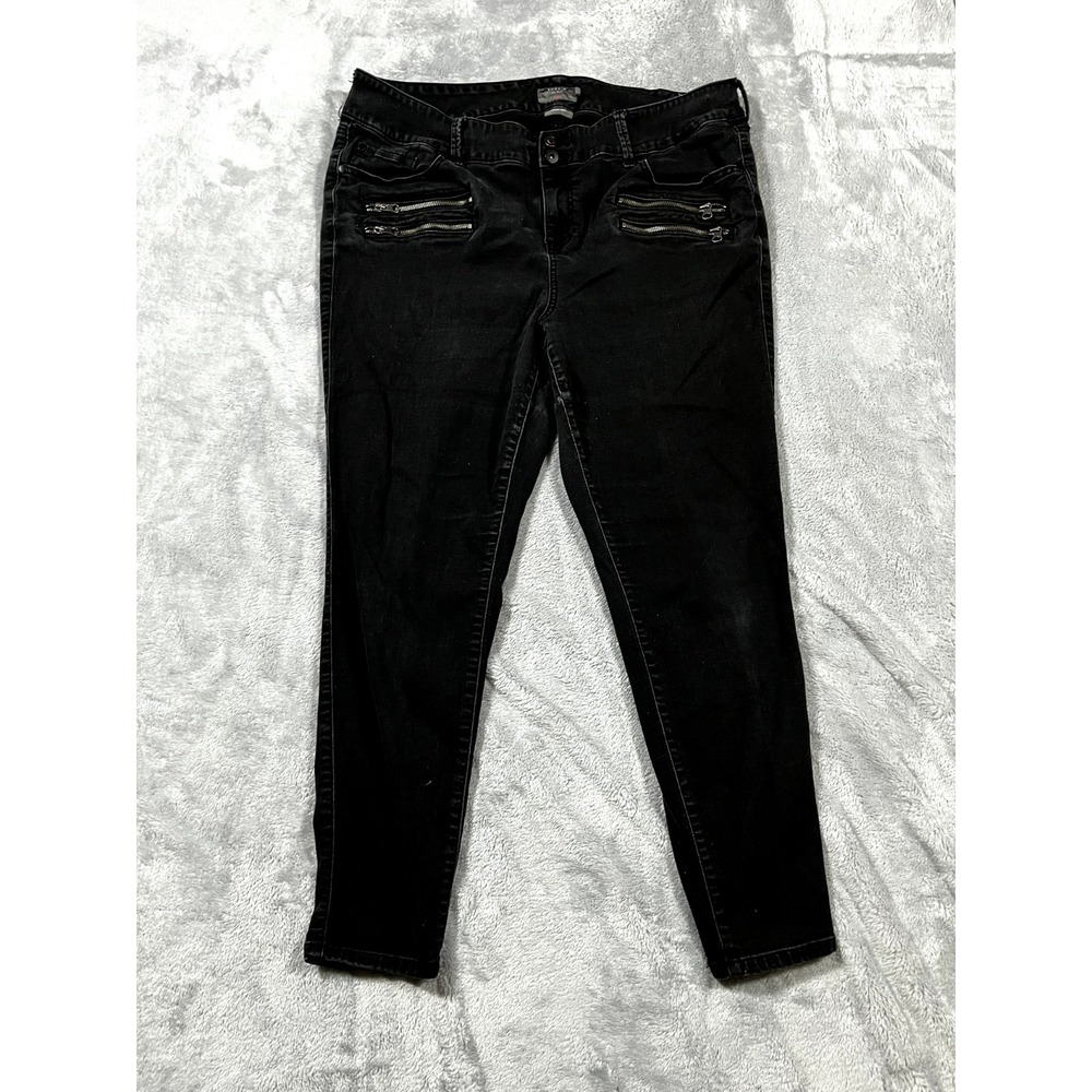 Torrid Feel the Fit Jegging Women22r Black Goth Skinny Super Soft High-Rise Zip